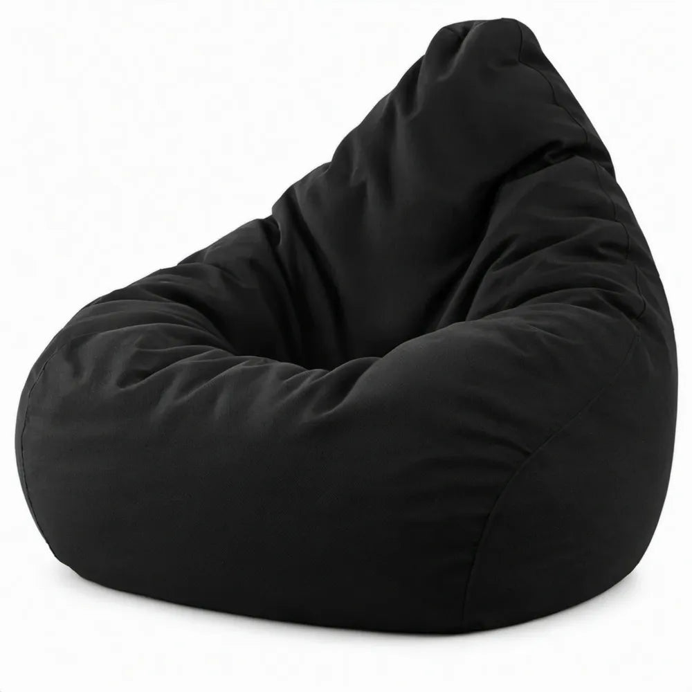 Peervormige zitzak van polyester met EPS-korrelvulling, 100 x 90 x 100 cm, zwart