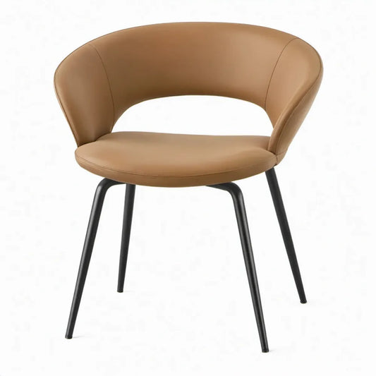 Eetkamerstoel met armleuningen 57 x 58 x 78 cm – Cognac/Zwart