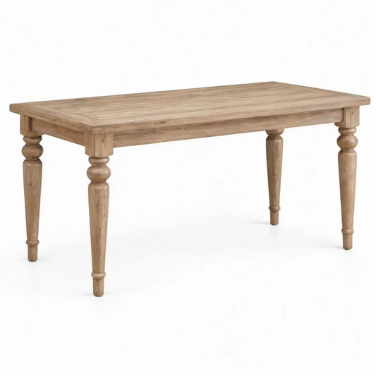 Rechthoekige eettafel 140 x 80 x 76 cm van massief grenenhout - naturel lichtbruin