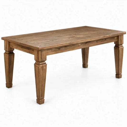 Rechthoekige eettafel van massief gerecycled teakhout, naturel bruin, 180 x 90 x 76 cm